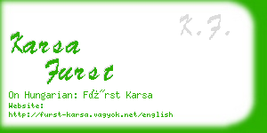 karsa furst business card